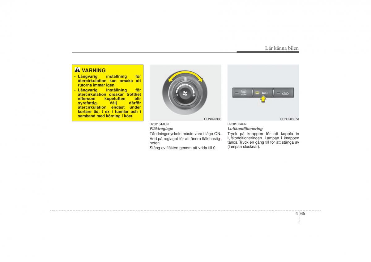 KIA Carens II 2 instruktionsbok / page 134