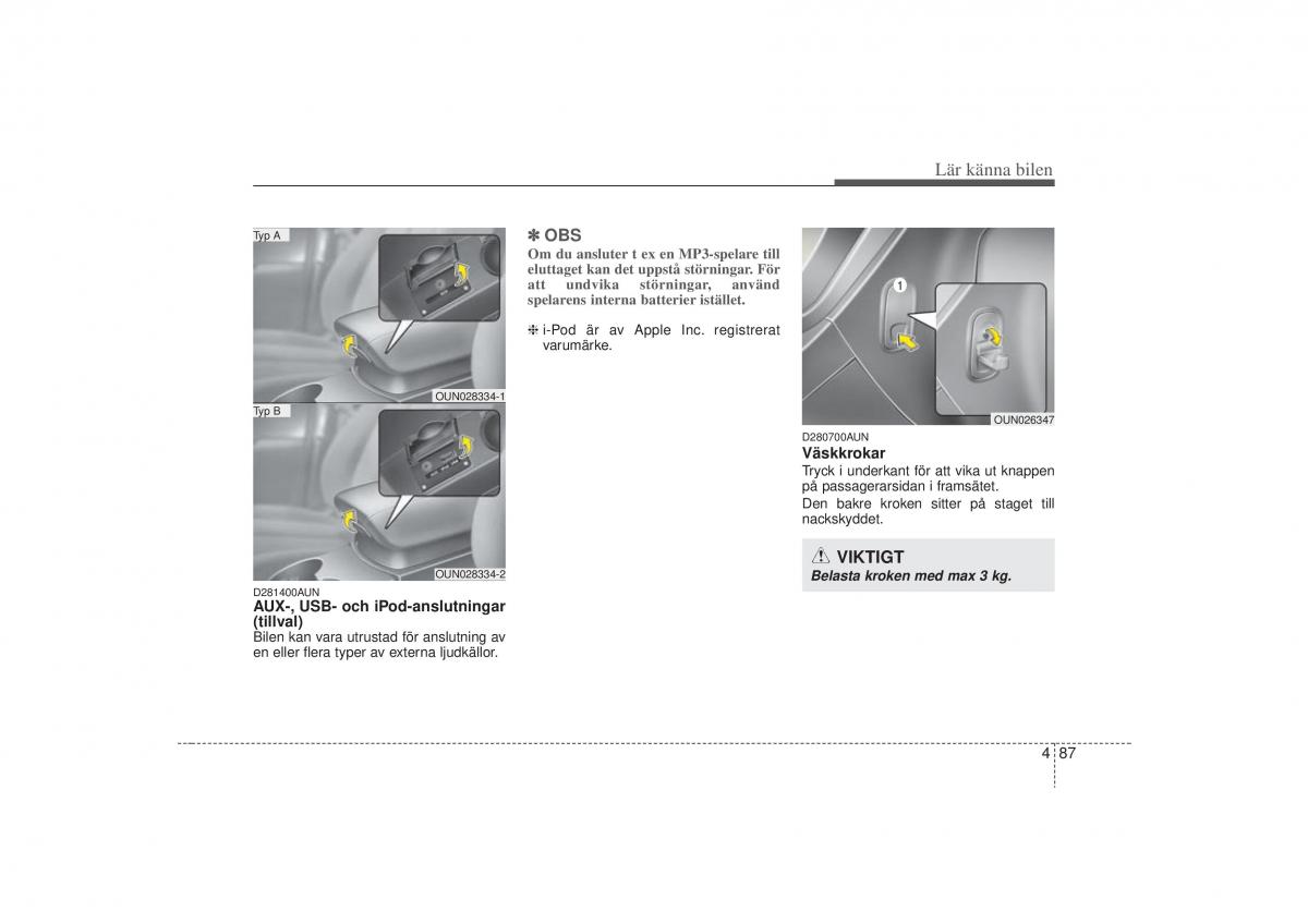 KIA Carens II 2 instruktionsbok / page 156