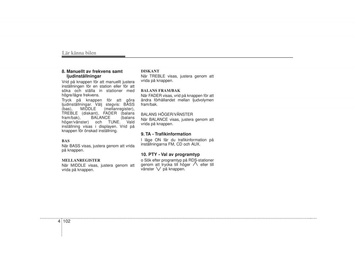 KIA Carens II 2 instruktionsbok / page 171