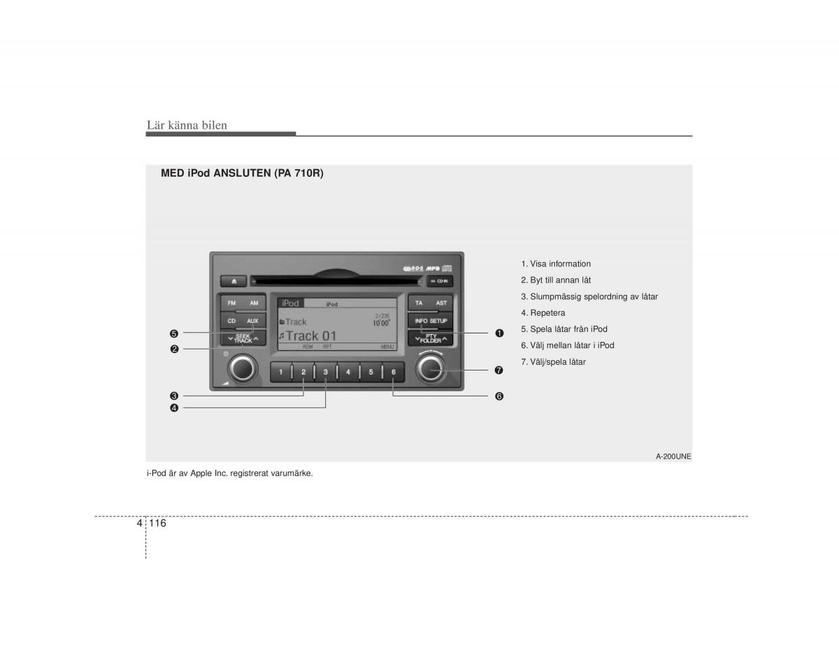 KIA Carens II 2 instruktionsbok / page 185