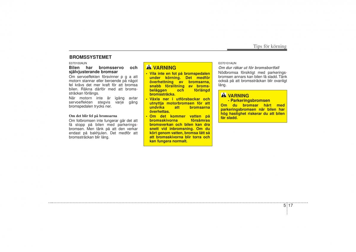 KIA Carens II 2 instruktionsbok / page 206