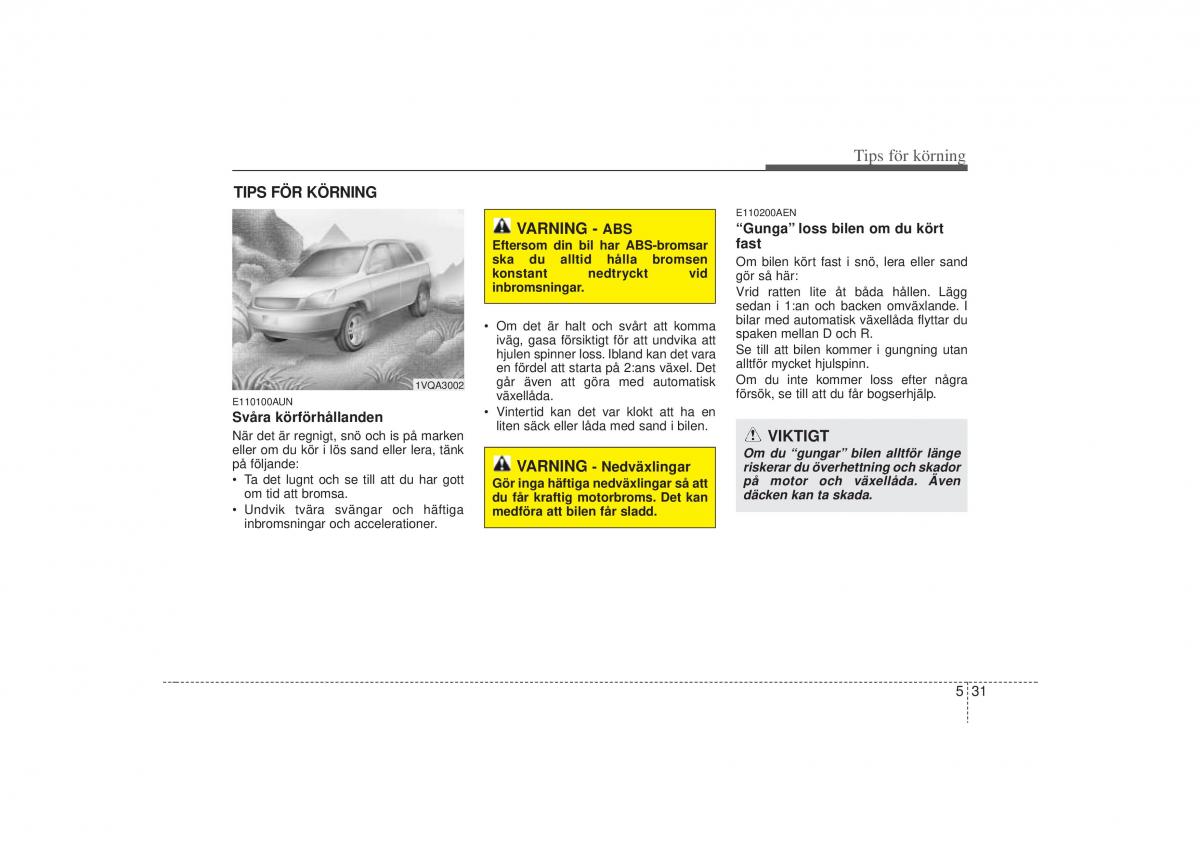 KIA Carens II 2 instruktionsbok / page 220