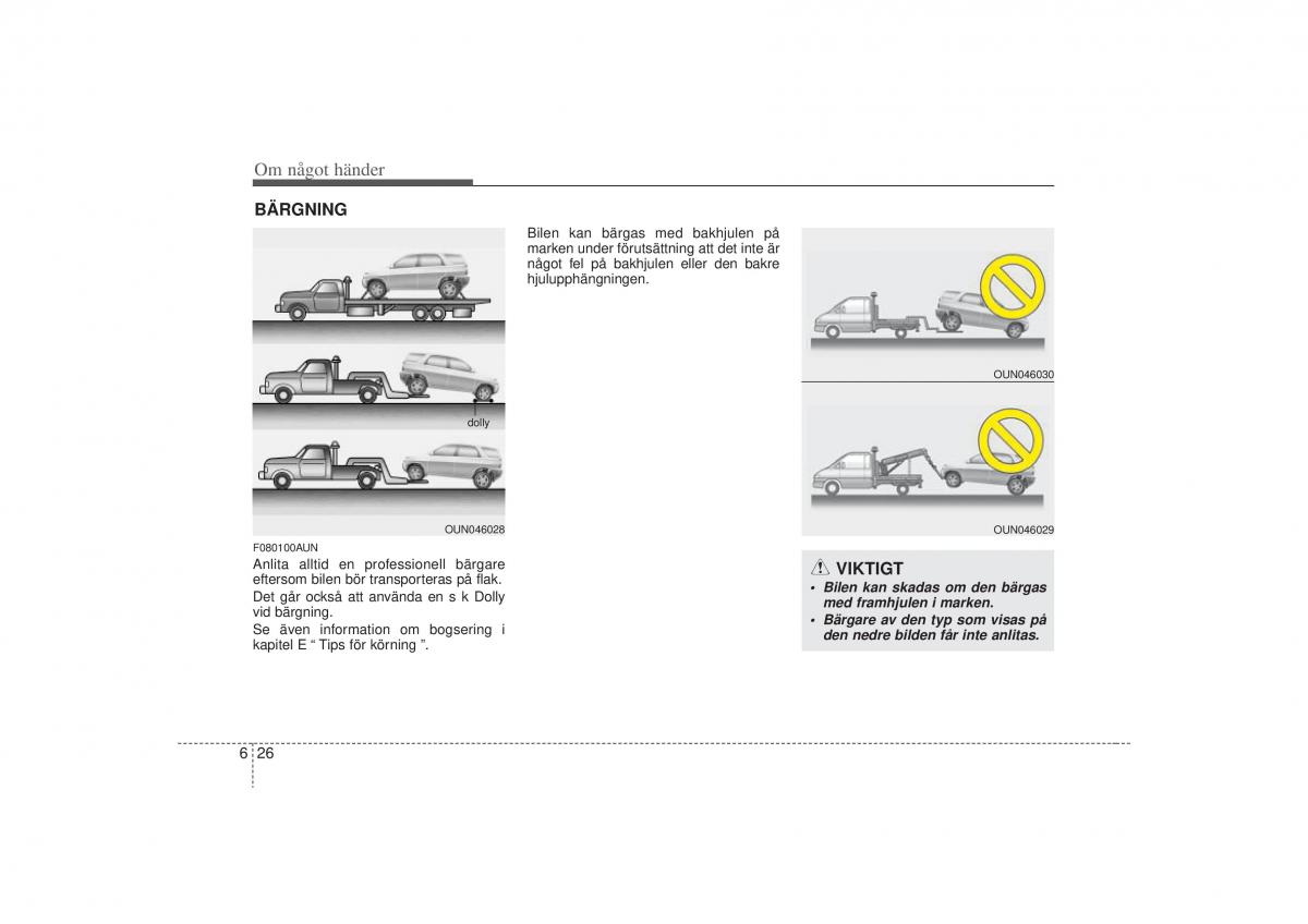 KIA Carens II 2 instruktionsbok / page 262