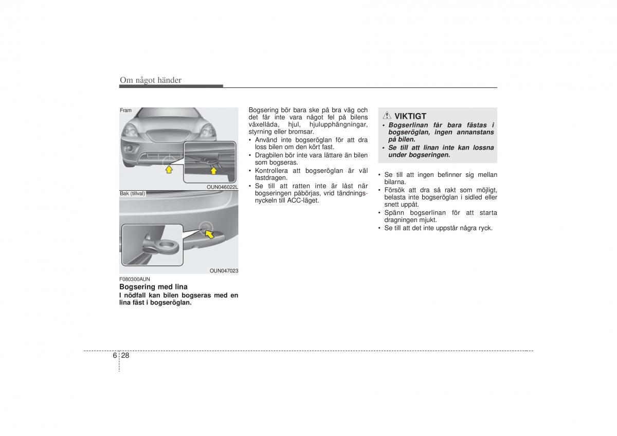 KIA Carens II 2 instruktionsbok / page 264