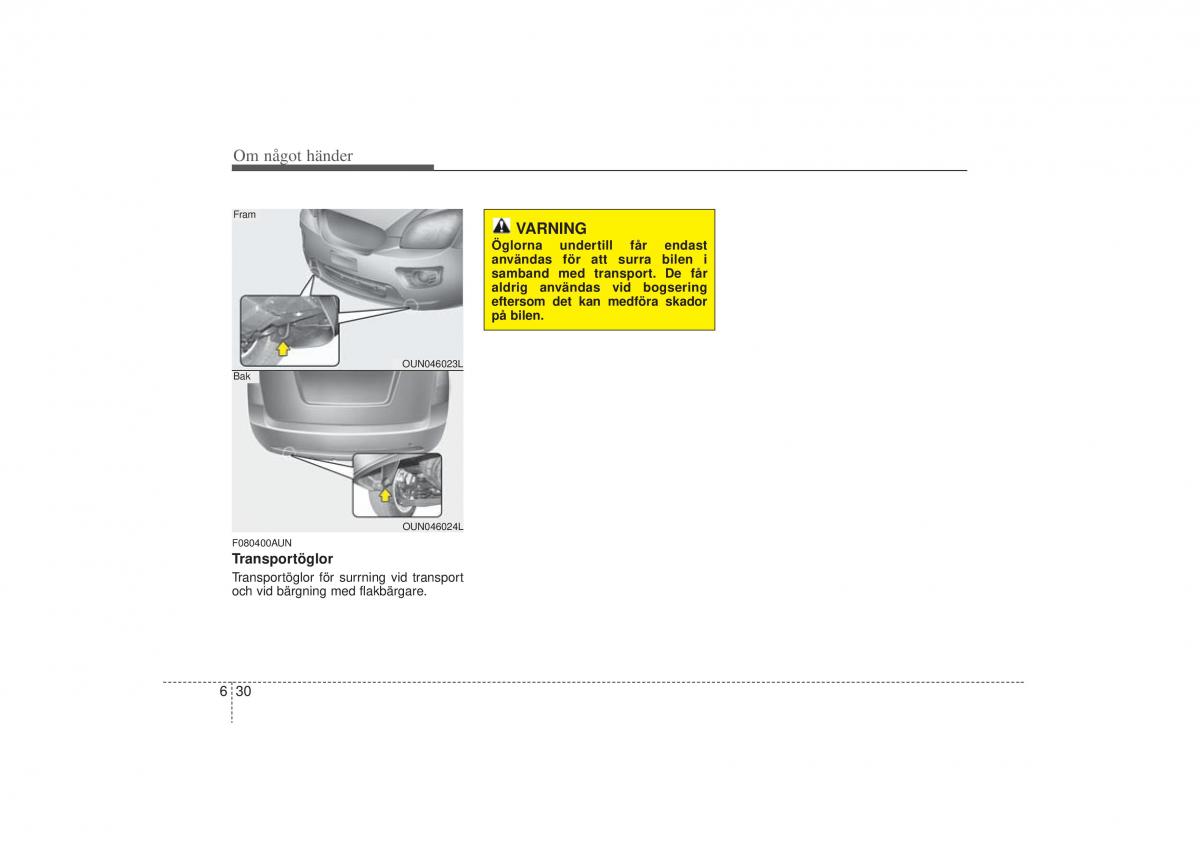 KIA Carens II 2 instruktionsbok / page 266