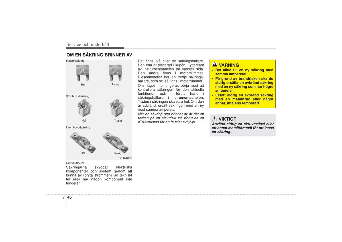 KIA Carens II 2 instruktionsbok / page 312