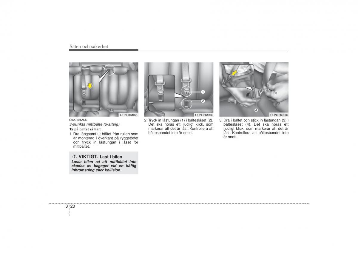 KIA Carens II 2 instruktionsbok / page 38