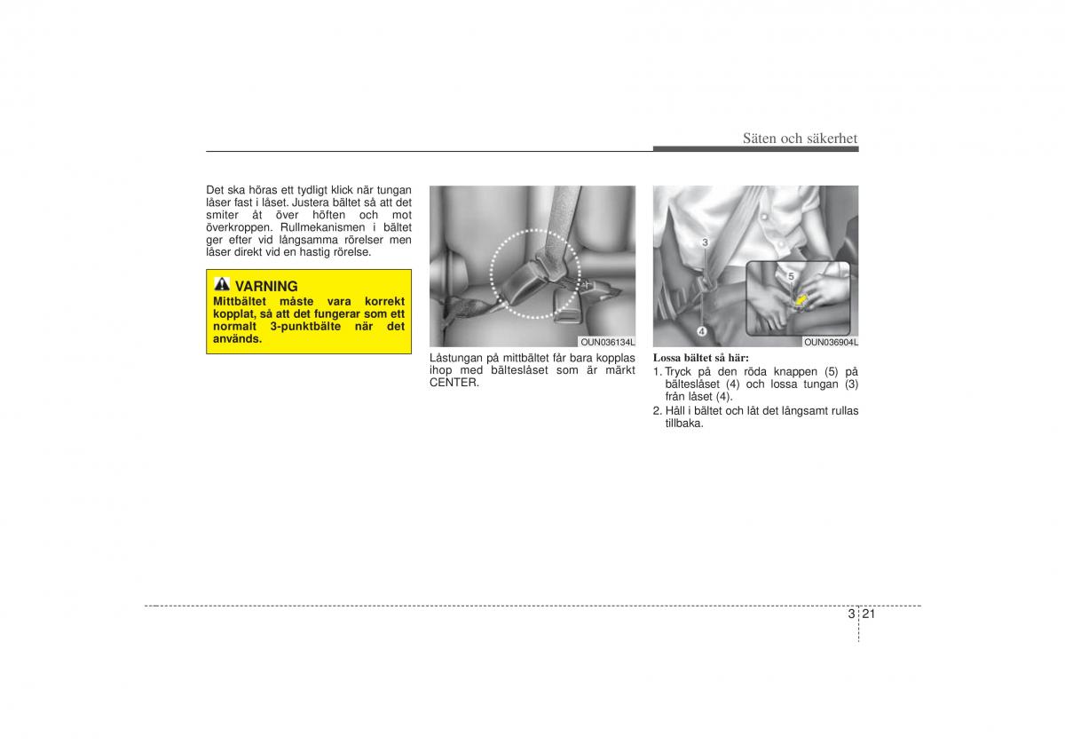 KIA Carens II 2 instruktionsbok / page 39