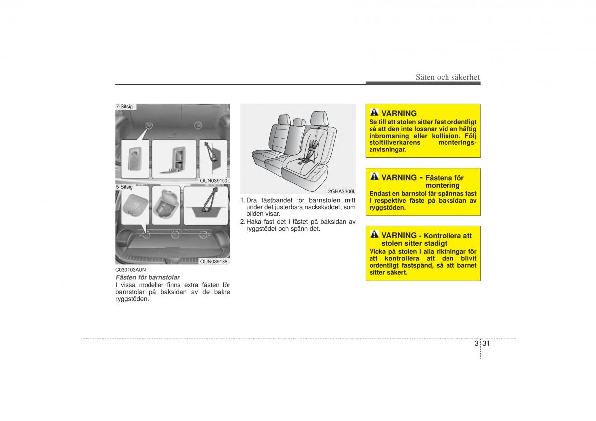 KIA Carens II 2 instruktionsbok / page 49