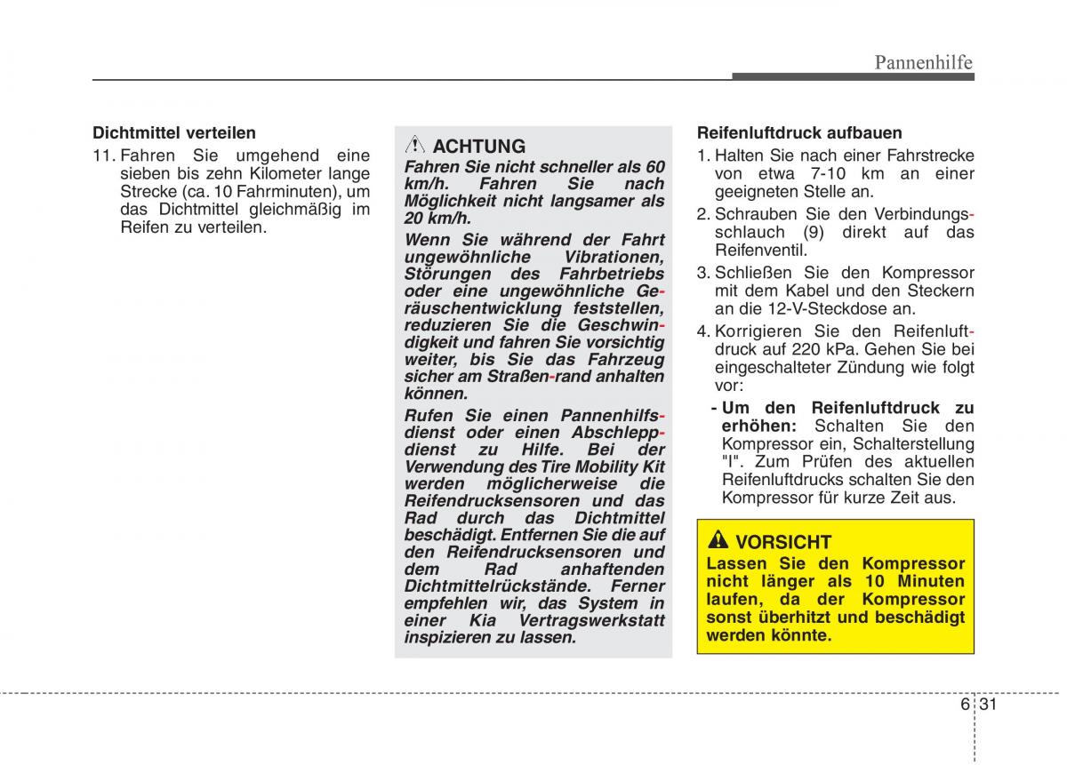 KIA Carens III 3 Handbuch / page 581