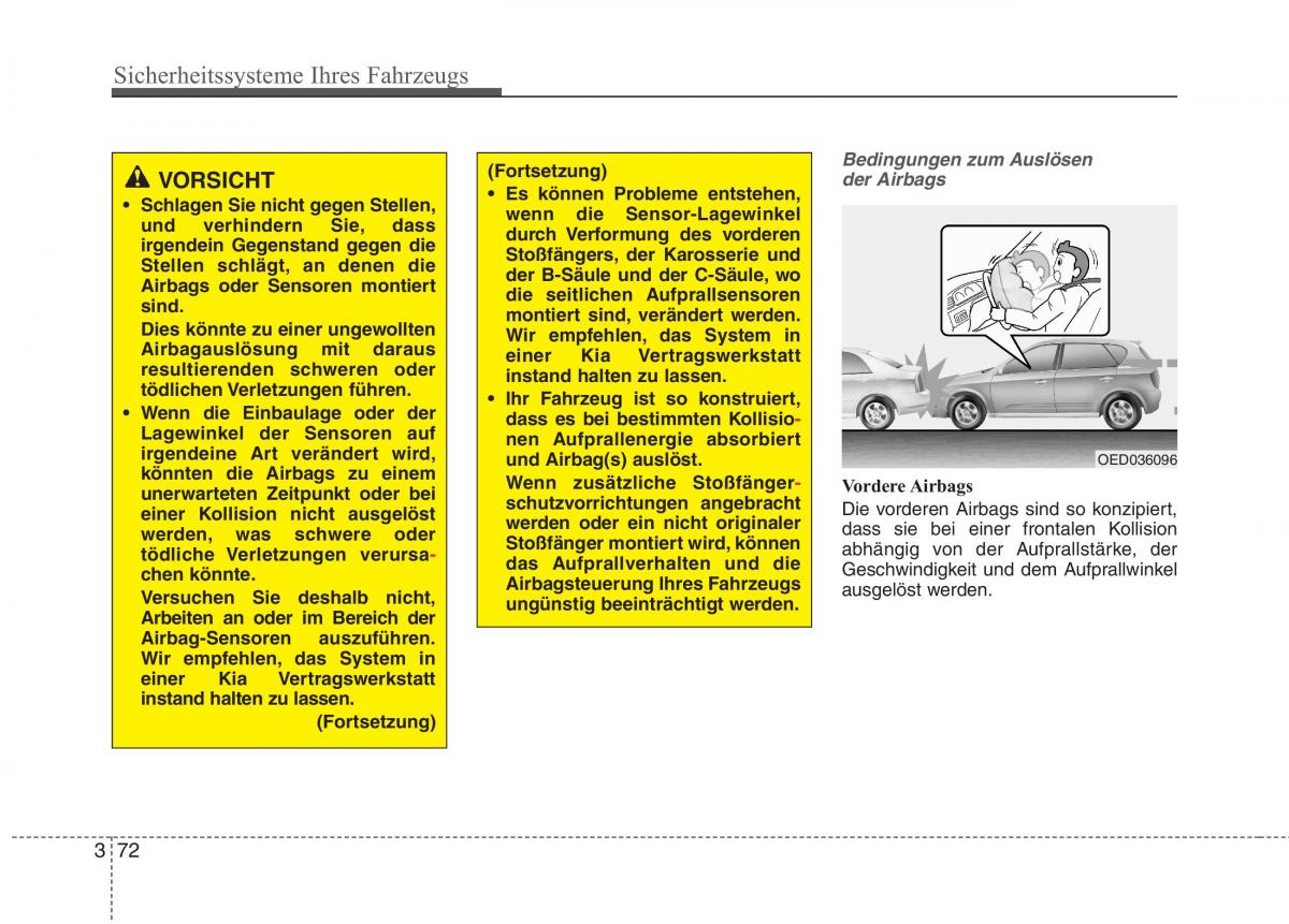 KIA Carens III 3 Handbuch / page 91