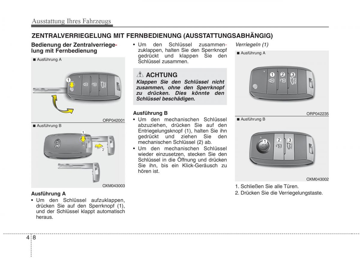 KIA Carens III 3 Handbuch / page 106