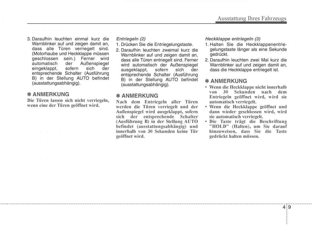 KIA Carens III 3 Handbuch / page 107