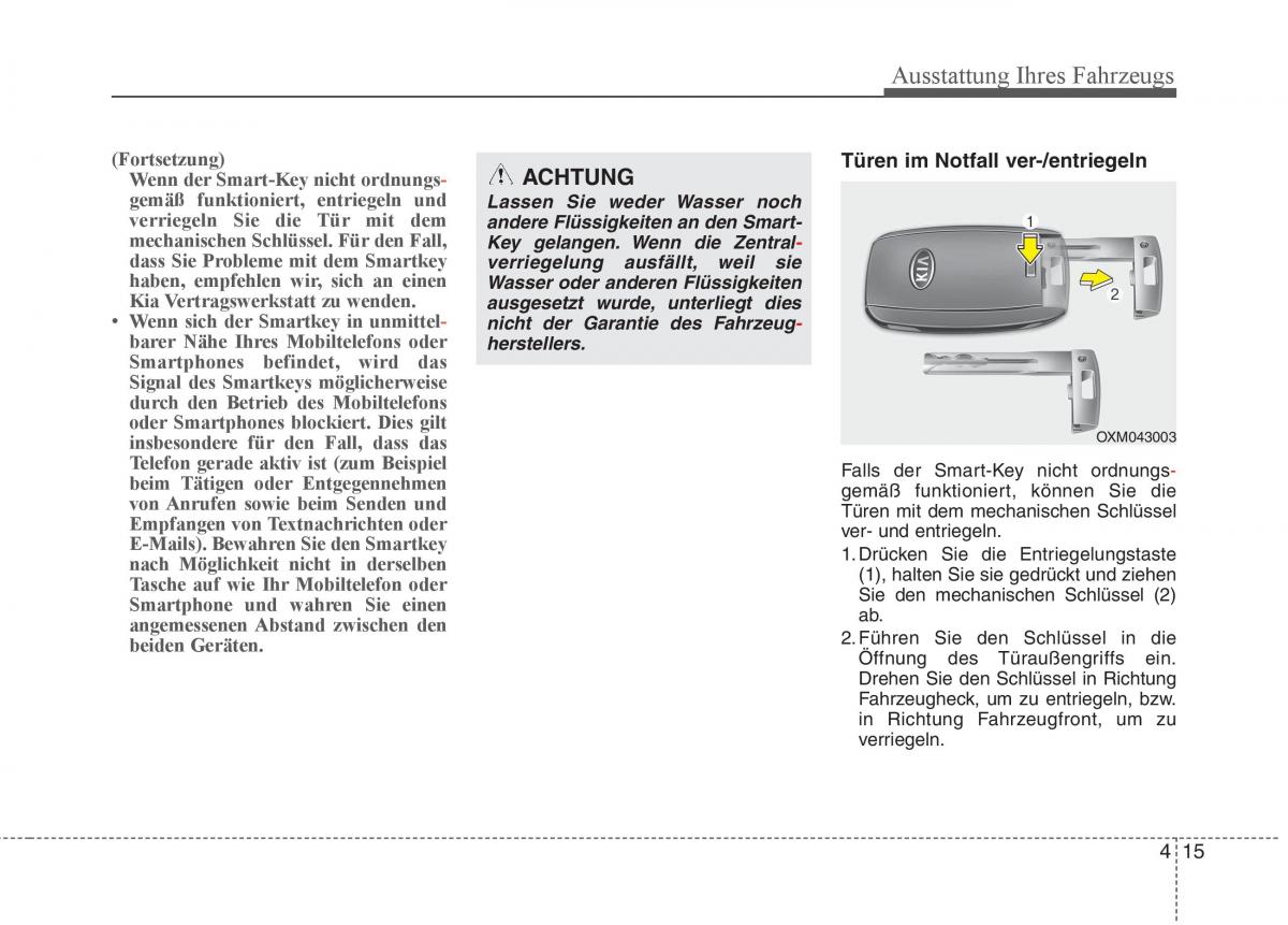 KIA Carens III 3 Handbuch / page 113