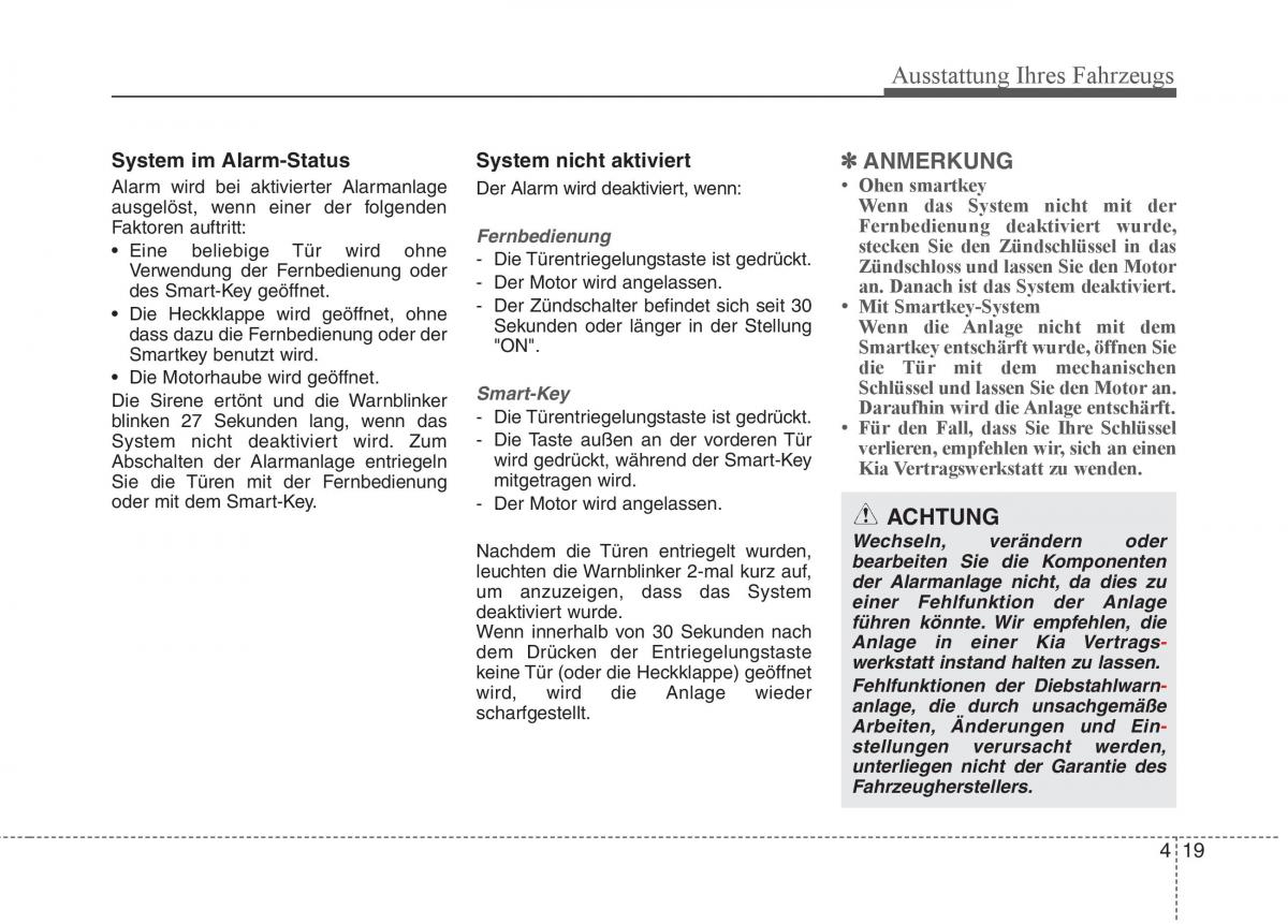 KIA Carens III 3 Handbuch / page 117