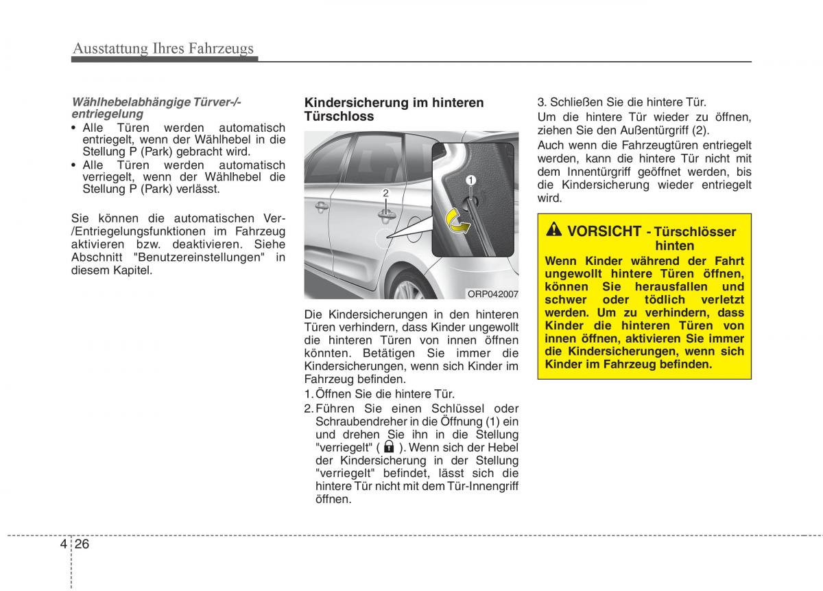 KIA Carens III 3 Handbuch / page 124