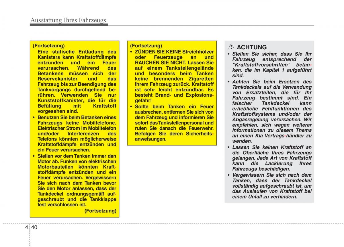 KIA Carens III 3 Handbuch / page 138