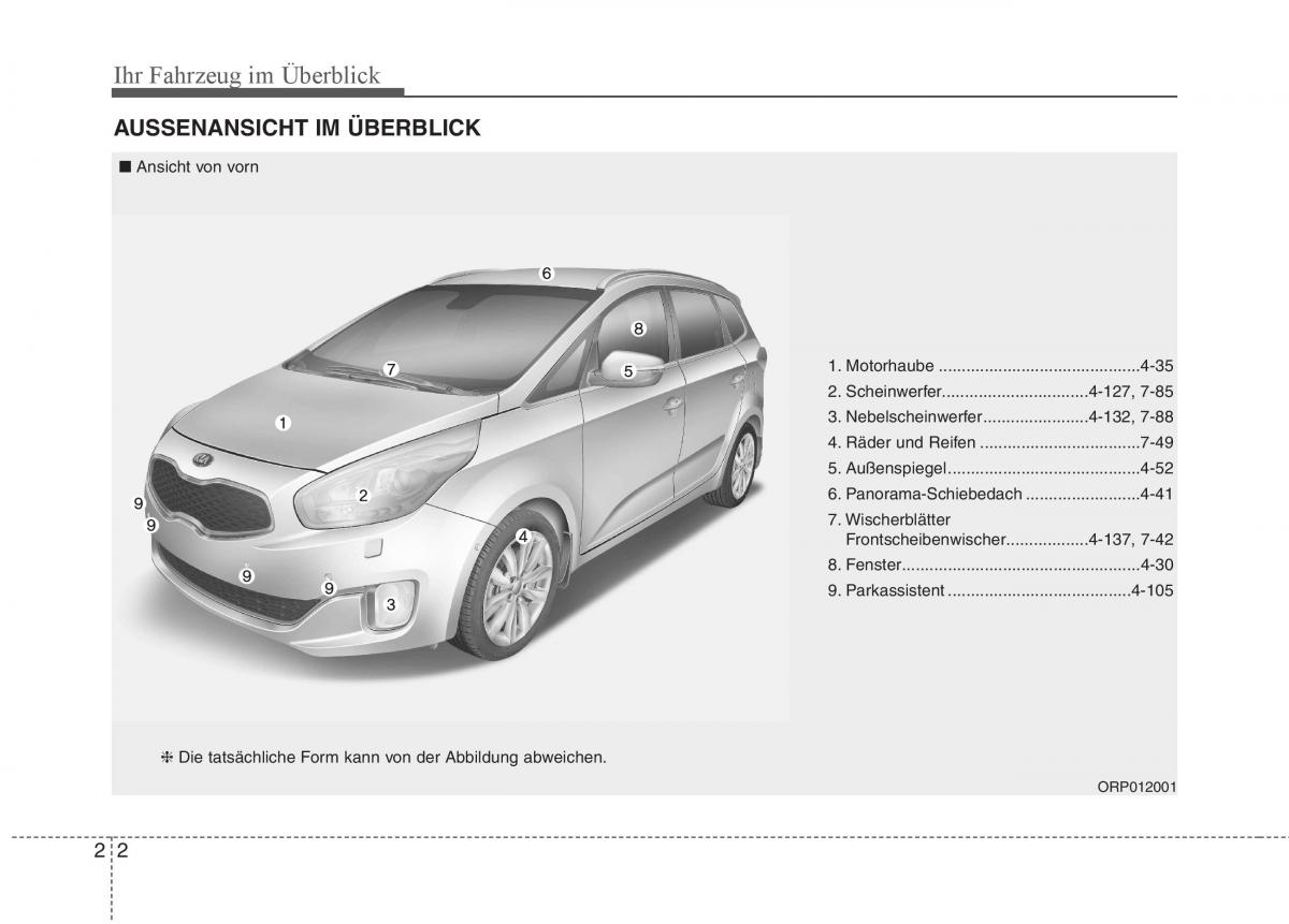 KIA Carens III 3 Handbuch / page 14