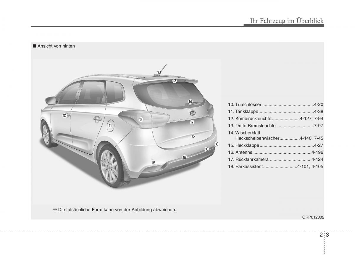 KIA Carens III 3 Handbuch / page 15