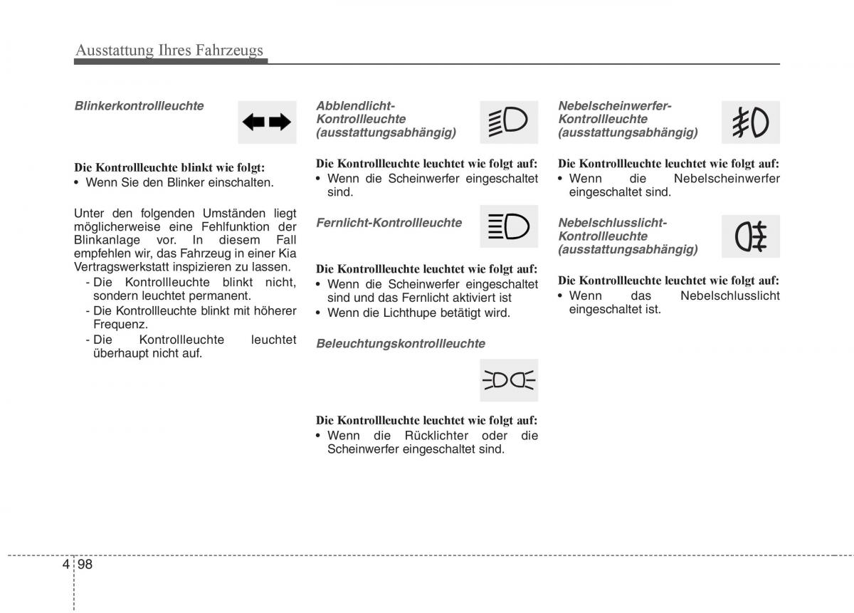 KIA Carens III 3 Handbuch / page 196