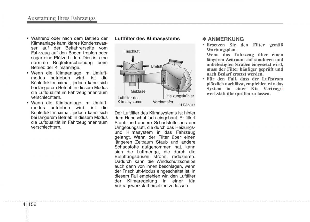 KIA Carens III 3 Handbuch / page 254