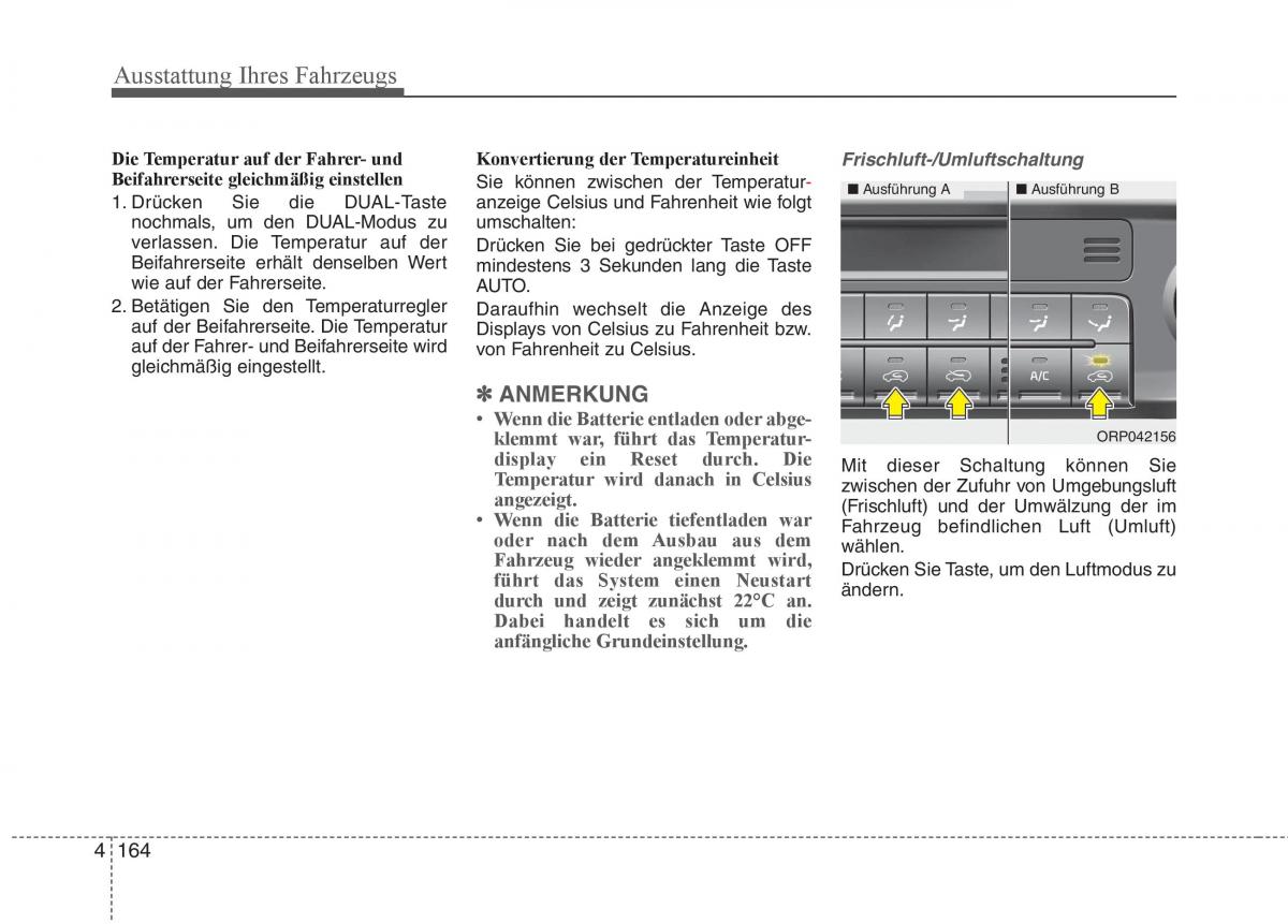 KIA Carens III 3 Handbuch / page 262