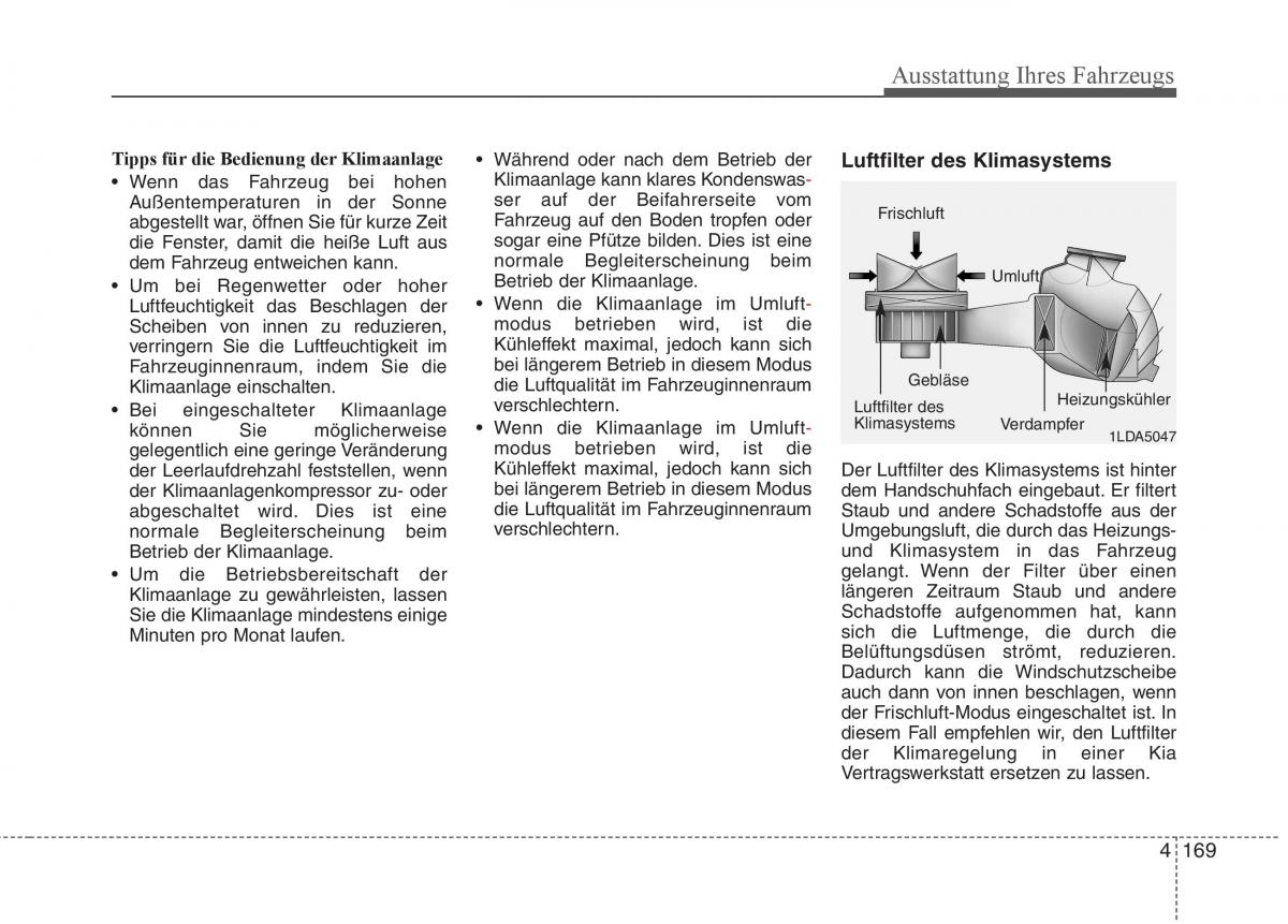 KIA Carens III 3 Handbuch / page 267