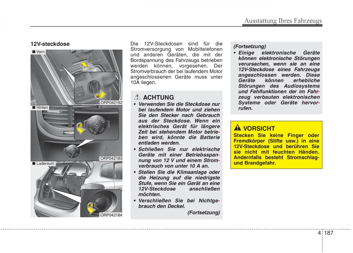 KIA Carens III 3 Handbuch / page 285