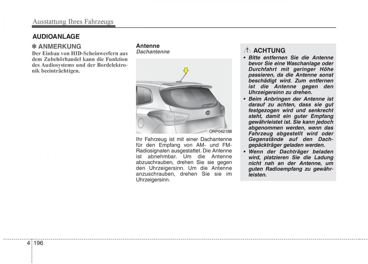 KIA Carens III 3 Handbuch / page 294