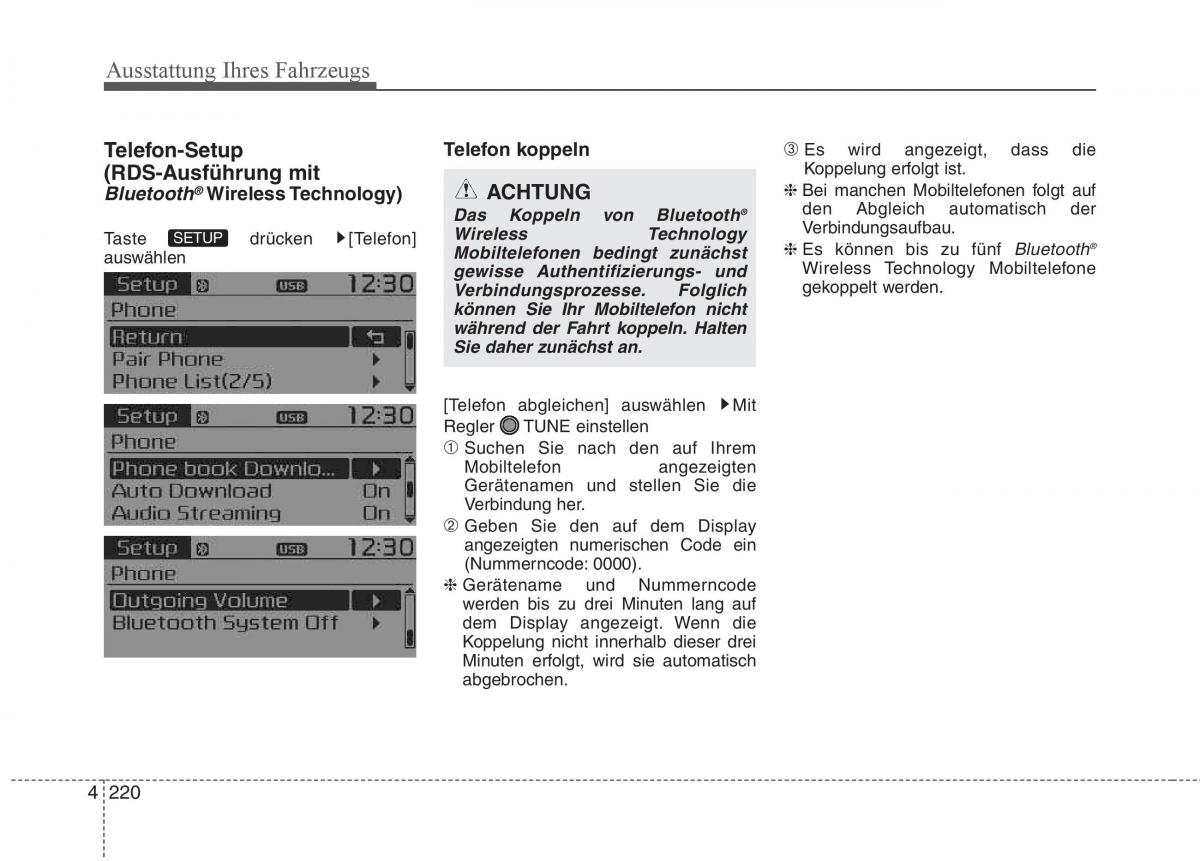 KIA Carens III 3 Handbuch / page 318