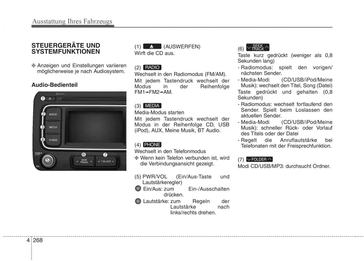 KIA Carens III 3 Handbuch / page 366