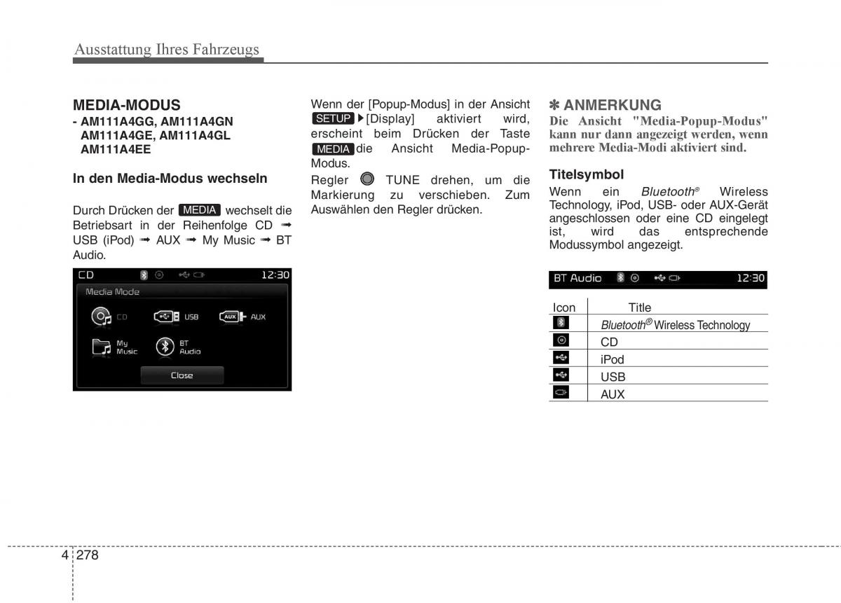 KIA Carens III 3 Handbuch / page 376