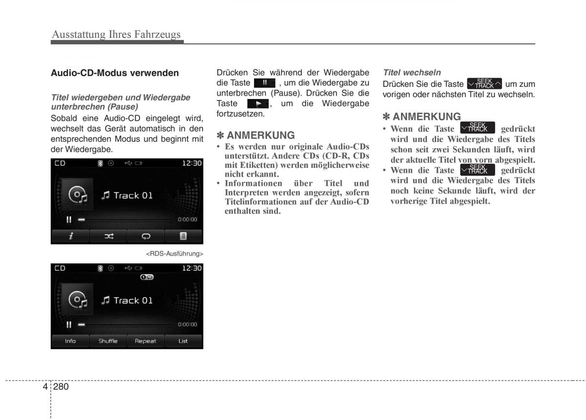 KIA Carens III 3 Handbuch / page 378