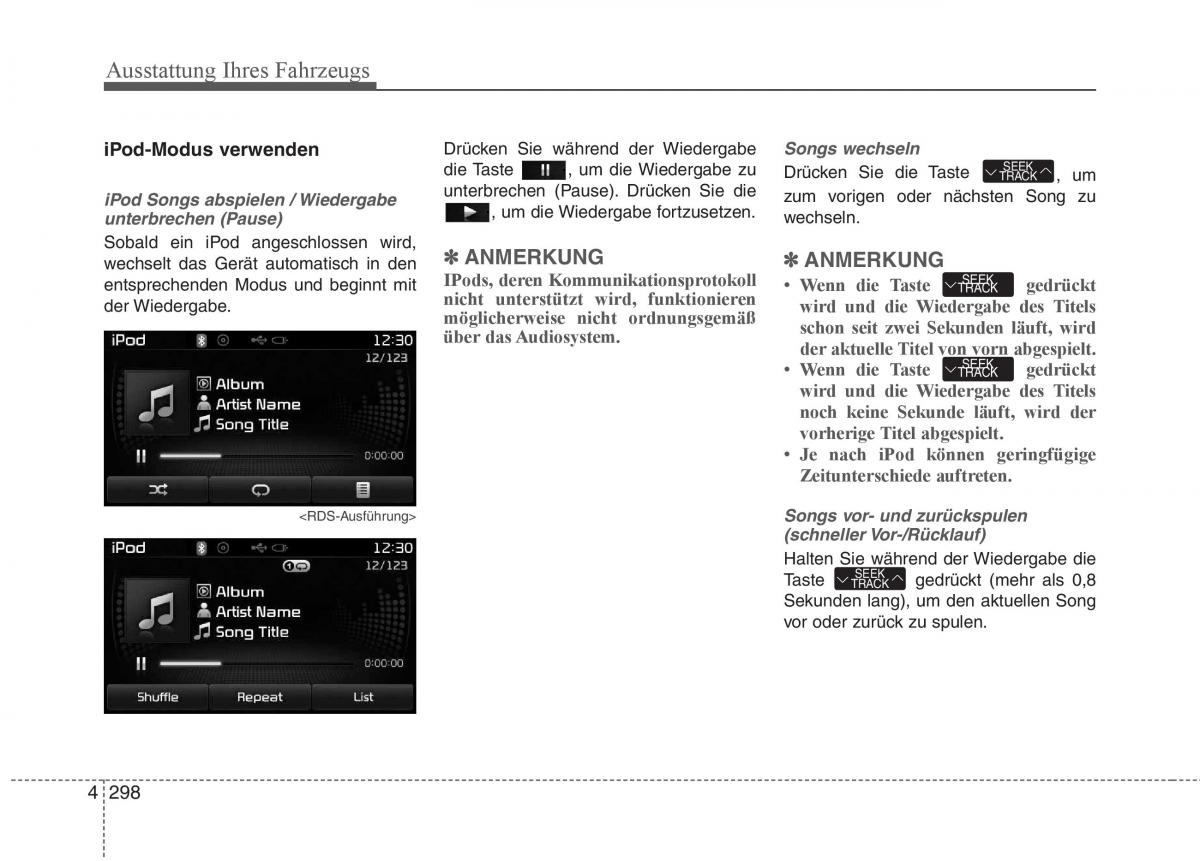 KIA Carens III 3 Handbuch / page 396