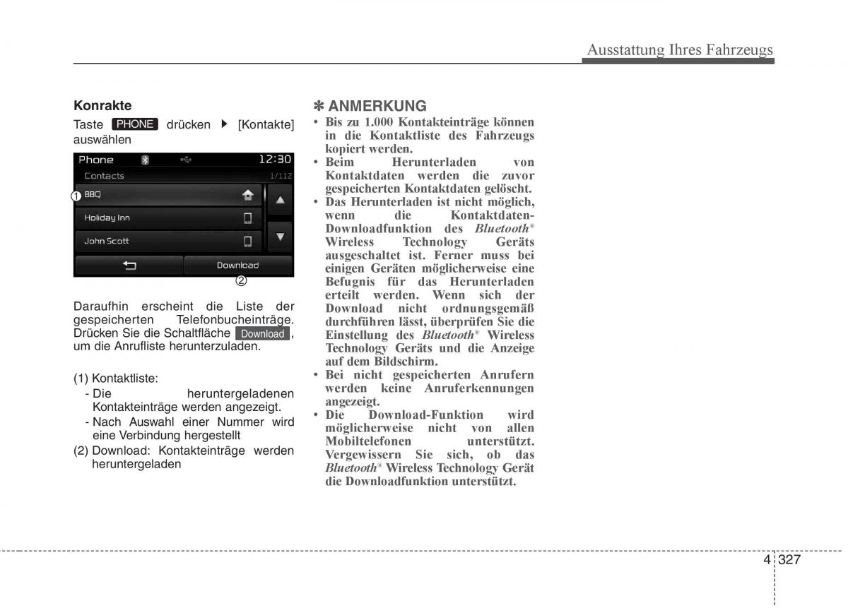 KIA Carens III 3 Handbuch / page 425