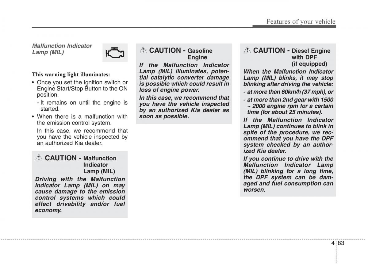 KIA Carens III 3 owners manual / page 112