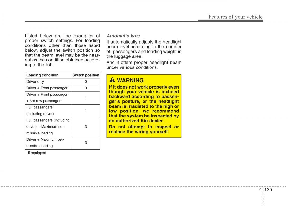 KIA Carens III 3 owners manual / page 154