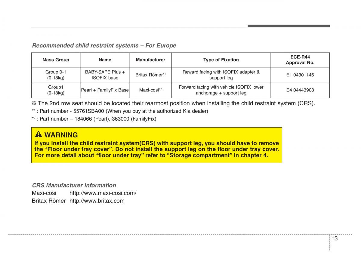 KIA Carens III 3 owners manual / page 29