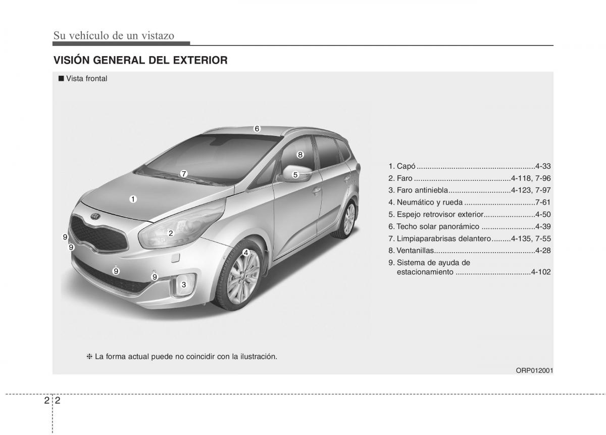 KIA Carens III 3 manual del propietario / page 8