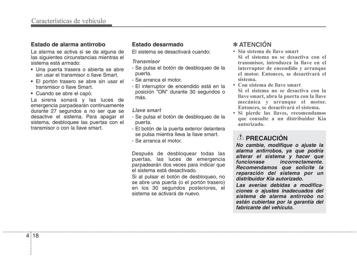 KIA Carens III 3 manual del propietario / page 105