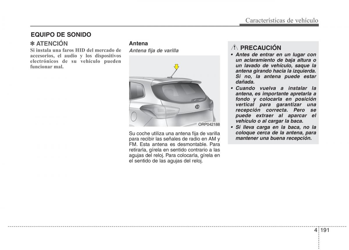 KIA Carens III 3 manual del propietario / page 278