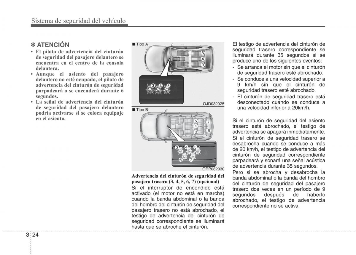 KIA Carens III 3 manual del propietario / page 37