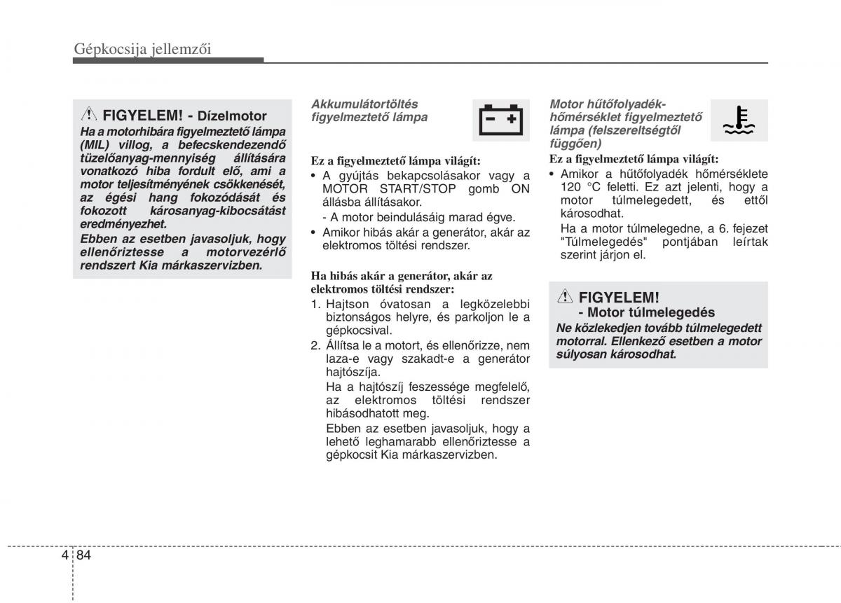 KIA Carens III 3 Kezelesi utmutato / page 113