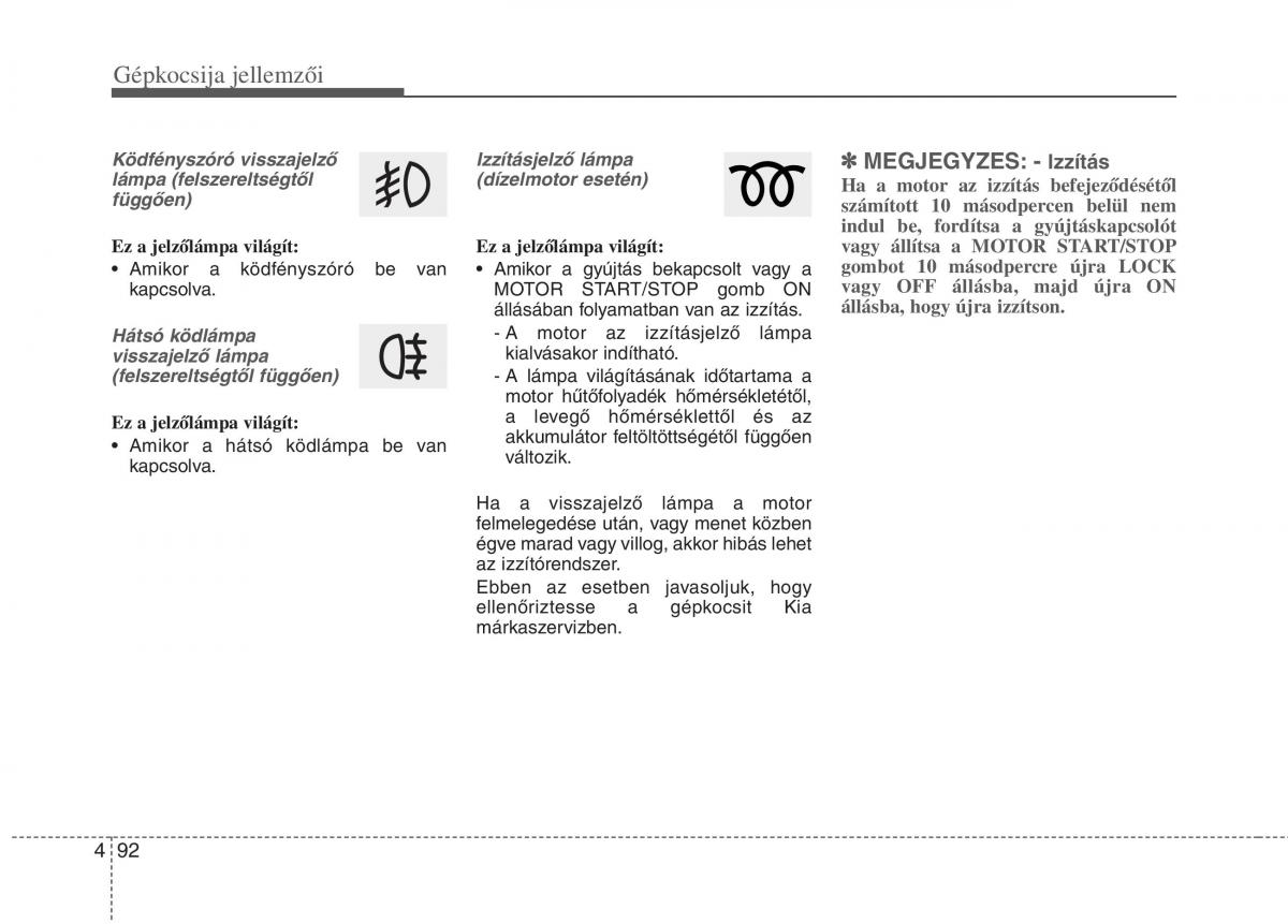 KIA Carens III 3 Kezelesi utmutato / page 121