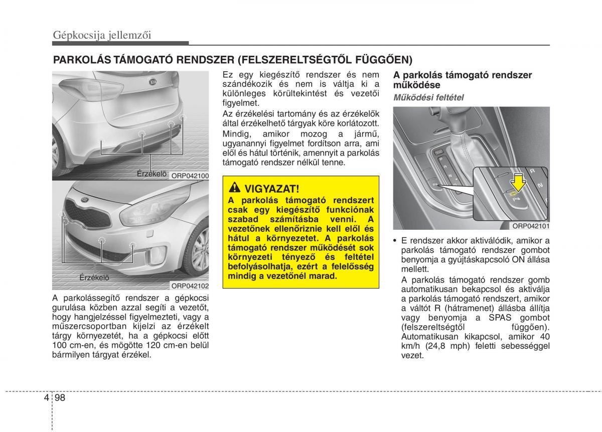 KIA Carens III 3 Kezelesi utmutato / page 127