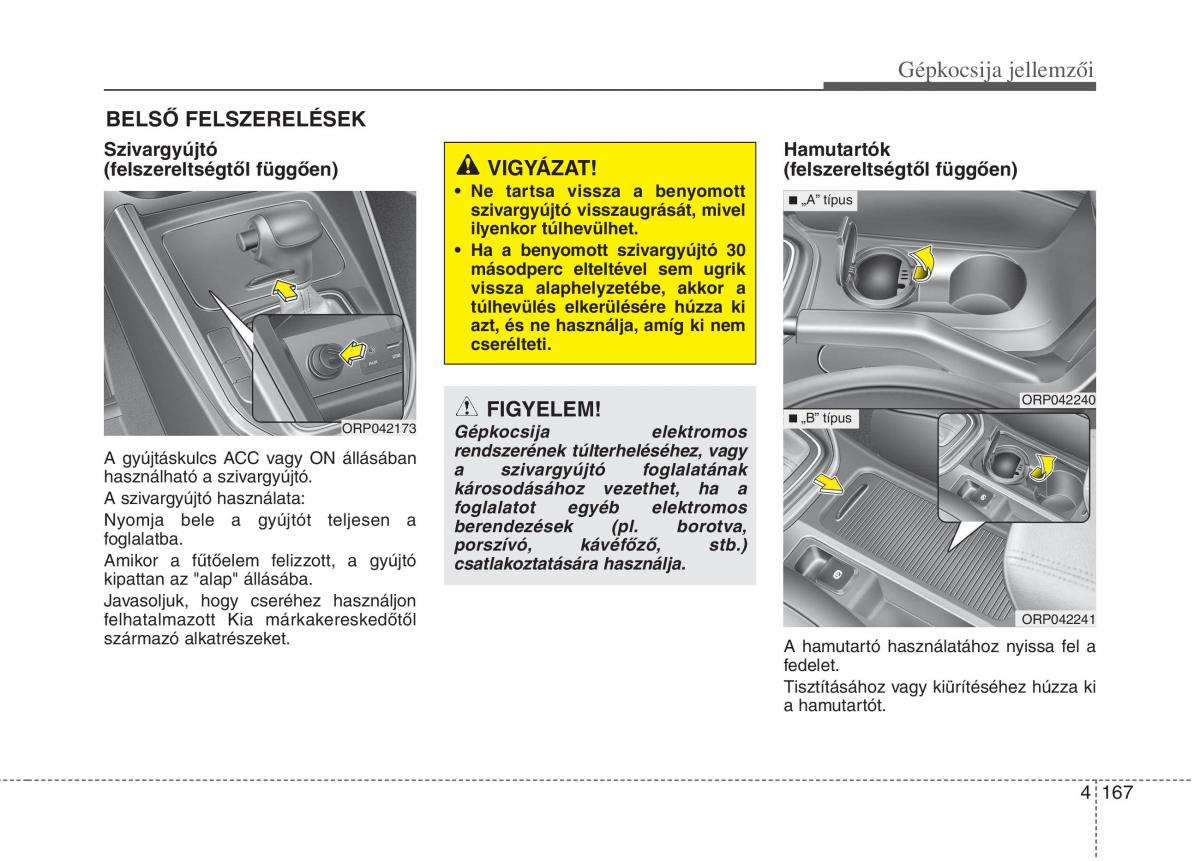 KIA Carens III 3 Kezelesi utmutato / page 196