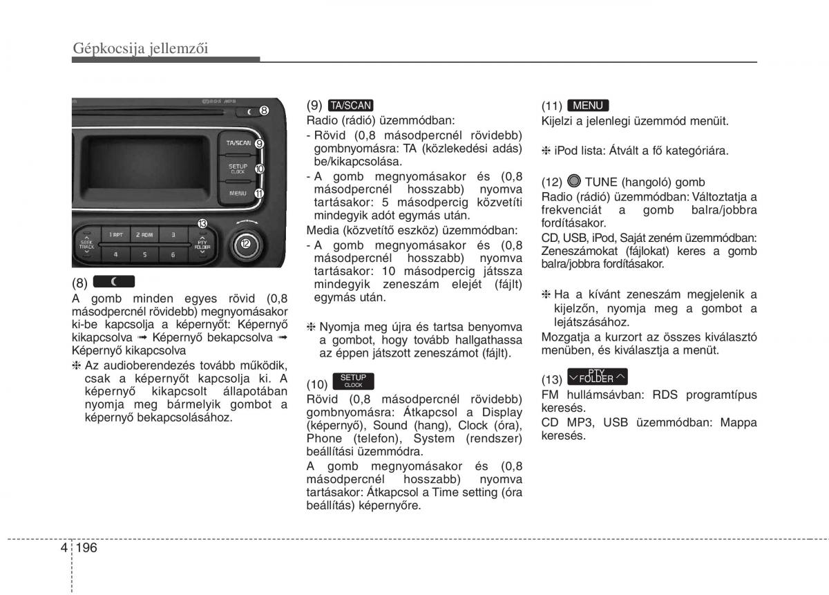 KIA Carens III 3 Kezelesi utmutato / page 225