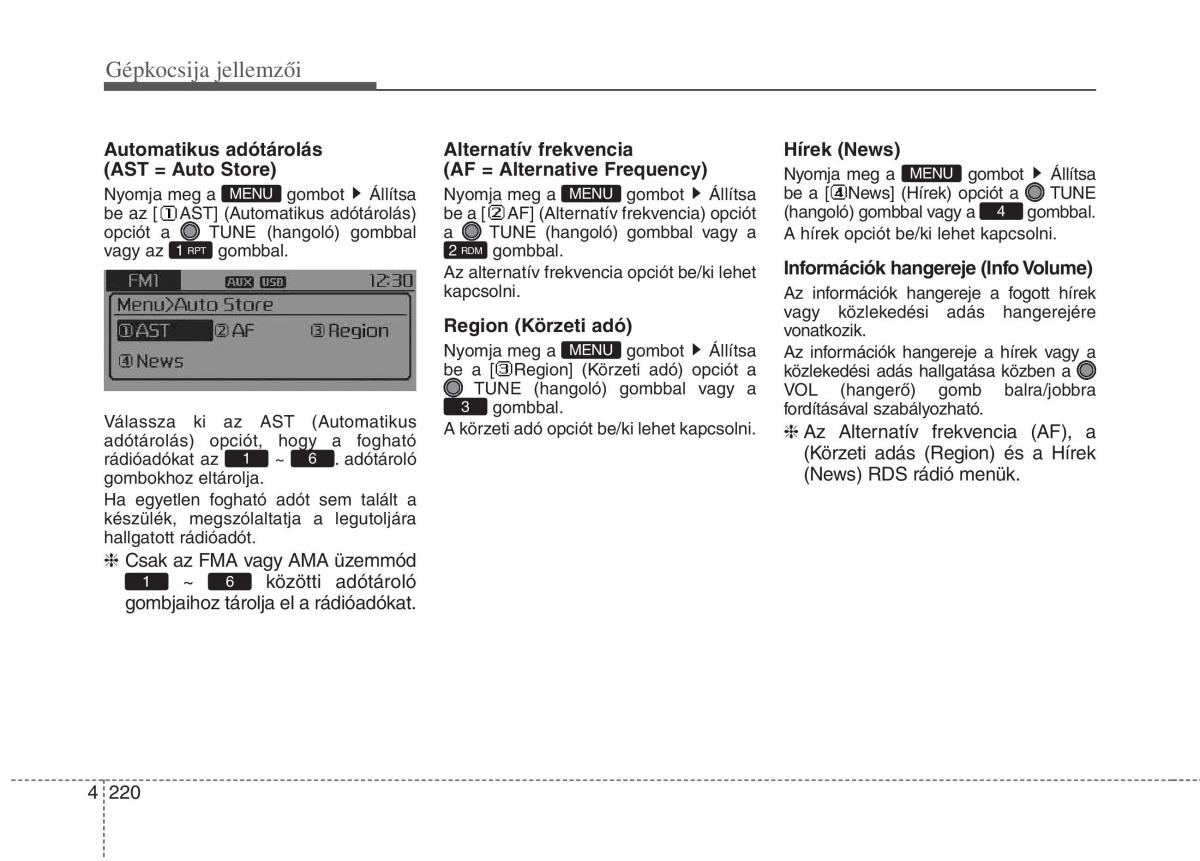 KIA Carens III 3 Kezelesi utmutato / page 249