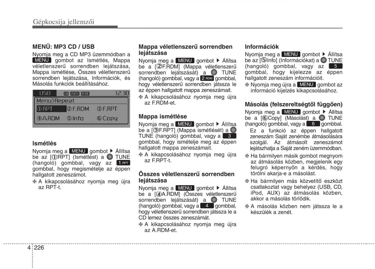 KIA Carens III 3 Kezelesi utmutato / page 255