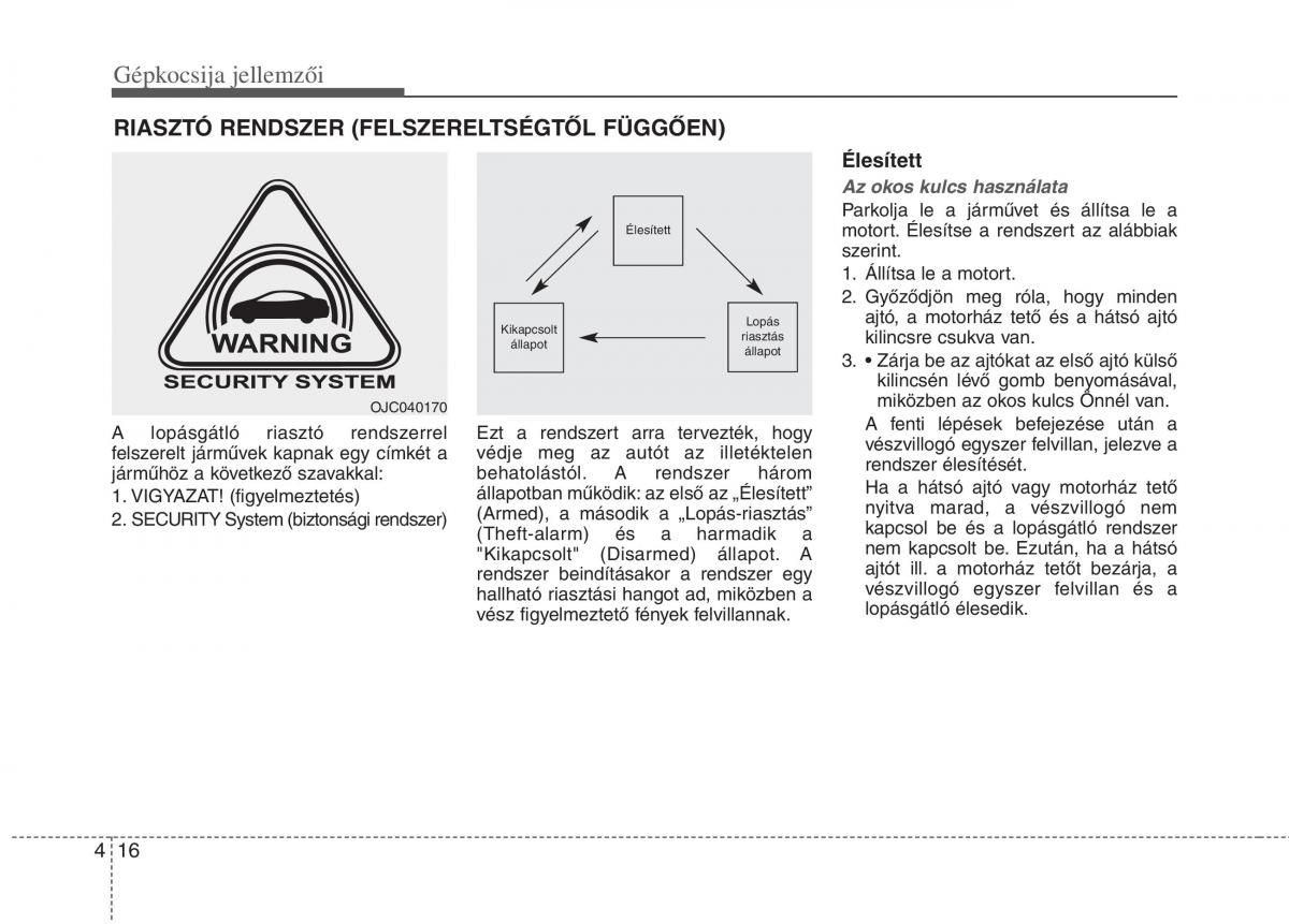 KIA Carens III 3 Kezelesi utmutato / page 45